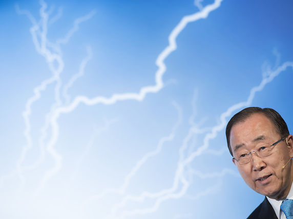 Ban Ki Moon croit à la réussite du tournant énergétique, a-t-il affirmé jeudi à Berne. © KEYSTONE/ANTHONY ANEX