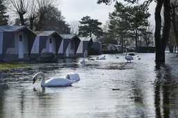 Rives du lac de Neuchâtel totalement submergées