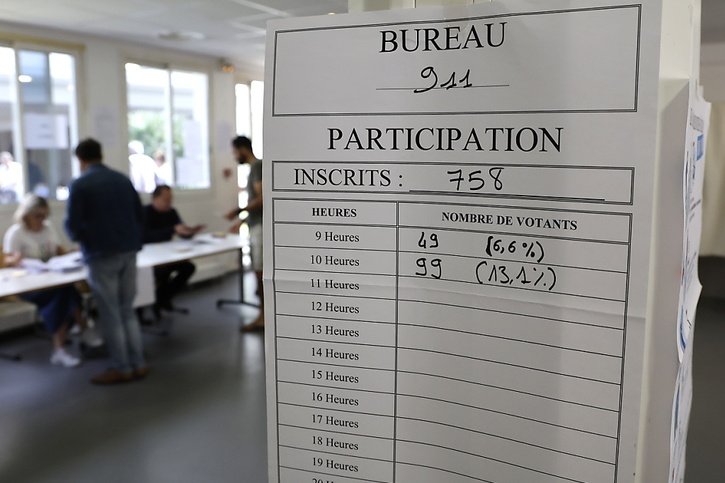 La mobilisation de l'électorat est l'un des grands enjeux du scrutin européen de dimanche. En France, la participation est en nette hausse. © KEYSTONE/EPA/SEBASTIEN NOGIER